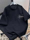 Classic Letter Shirt Summer White Short-sleeved T-shirt Men's 2025 New American Design Niche Couple's Half-sleeved Cityboy Top