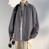 Plaid Shirts for Men Student shirt 2025 Youth workwear Mens Calssic long shirt Spring Korean Clothes casual Streetwear