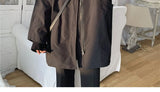 Hooded Trench Men Baggy Zip-up Overcoat Fashion Ulzzang Handsome Daily Pockets Mature Streetwear Personality Spring Autumn Soft