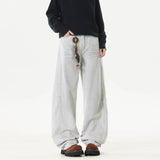 Spring Men Denim Pants Straight Droop Vintage Loose Bottom Straight Wide Leg Casual Male Trousers Korean Style baggy jeans