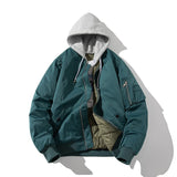 Men Bomber Jacket Women Solid Autumn Winter Pilot Jacket Fashion Vintage Hooded Baseball Coat Casual Windbreak Red Pink Burgundy