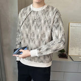 Men Long Sleeve Tshirt Textured Fabric Soft Breathable Top Unique Design Trendy Streetwear Casual Comfort Fashion Tee