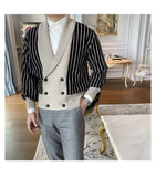 Light Mature Style Autumn Winter New Cardigan Men British Retro College Style Knitted Jacket Contrasting Suit Collar Sweater