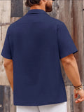 Casual Mens Linen Shirts Spring Summer Fashion Short Sleeve Buttoned Lapel Shirt For Men Vacation Seaside Beach Cardigans
