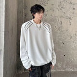 Round Collar Men's Fashion Top Pullover Long Sleeve Tees High Street Casual Male T-shirt Autumn Winter