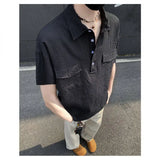 Summer Short Sleeved Shirt Men White Casual Shirt Man Streetwear Korean Loose Black Pullover Shirt Mens Fashion Shirts M-3XL