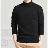 Winter Solid Men's New Half High Neck Long Sleeve Sweater Autumn Slim Fit Korean Version Thickened Comfortable Versatile Top
