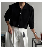 New Korean Luxury Men Cardigan Trendy Textured Long Sleeve Buttoned Korean Leisure Sweater Coats Premium Quality Knitwear M-3XL
