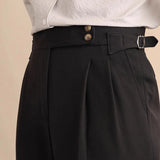 New Business Men Luxury Dropping Suit Pants Casual Solid Color Premium Dress Pants Commercial Parisian Button-down Style Trouser