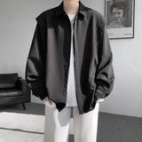 Sleek Drape Shirt Innovative Faux Two-Piece Design Modern Layered Look Stylish Comfortable Fabric Trendy Chic New Fashion Forwar