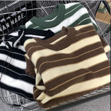 American autumn and winter high street men and women trendy lazy style round neck knitted sweater couple loose casual sweater