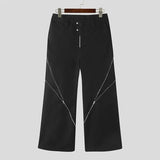 Fashion Casual Style New Men Pants Loose Comfortable Trousers Stylish Male Hot Sale Zipper Split Micro Pull Pants S-5XL