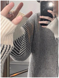 New Japanese Trendy Men Sweater High Street Patchwork Knitted O Neck Long Sleeve Pullover Casual Loose Premium Quality Knitwear