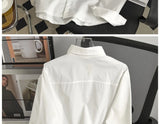 Japanese High-end Denim Jacket Spliced Long-sleeved Shirt Men's Niche Design Sense High Street Couple Loose Casual White Shirt