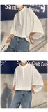 Summer Short Sleeved Shirt Men Oversized Fashion Black White Shirt Men Streetwear Korean Loose Pullover Shirt Mens Casual Shirts