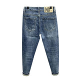 High Quality Fashion Luxury Harajuku Spring and Autumn Casual Blue Slim Jeans for Men New Pencil Pants Design Denim Jeans