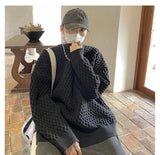 American style trendy men and women retro round neck personalized sweater couple autumn and winter lazy style casual knitted top
