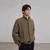 Vintage Jacquarded Cardigan Coat Light Luxury Knitted Lapel Long Sleeve Men Sweater Jacket Autumn Leisure Premium Knitwear M-3XL