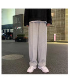 Men's Loose-fit Straight-leg Casual Pants Drawstring Summer Lightweight  Wide-leg Sweatpants for Men Comfortable Long Pants