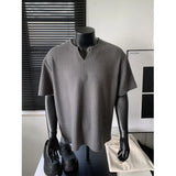 Fashionable High-end V-neck Short-sleeved T-shirt Men's Korean Style Summer Fashion Handsome Clothes Loose Versatile Top Chic