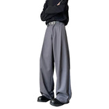 Men Wide Leg Pants Solid Color Mopping pants Joggers Loose Pleated Casual Trousers Men Streetwear NEW Fashion Long Pants