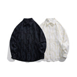 Printed Shirt Men Black Long sleeved Shirts Men Korean Comfortable Blouses Casual Loose Classic Oversized Single Breasted Shirt