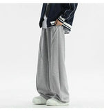 Black Casual Pants Men Oversized Wide Leg Pants Men Grey Sweatpants Streetwear Loose Joggers Sports Pants Mens Trousers M-2XL