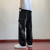 Summer Wide Leg Washing Jean Flap Pockets Lightweight Cargo Pants Men Street Trousers Loose Casual Thin Summer Pant Big Size 8xl