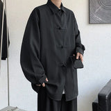 New Chinese Style Fold-button Shirt Men's Long-sleeved Hanfu Tang Suit Jacket Chinese Style Jacket Men's Fashion Tops Urban