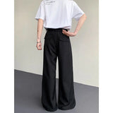Baggy Black Suit Pants Mens Oversized Society Mens White Dress Pants Korean Loose Wide Leg Pants Mens Office Formal Trousers