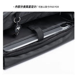 Waterproof Crossbody Bag Men Large Capacity 15 inch Laptop Fashion Shoulder Bag Solid Black Light Portable Anti-theft Zipper Bag