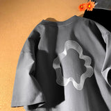 Men's Oversized T-shirts Mens Cotton T Shirt White Casual 5XL Summer Wear Fashion Geometric Print Tee Shirts for Men Clothing