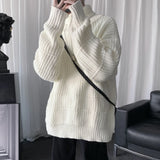 Turtleneck Pullover Men's Long Sleeve Rollneck Sweater Autumn Winter Mens Casual Korean Style Fashion Warm Knitted Sweater