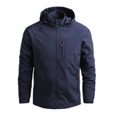 Male Casual Jacket Hooded Sports Jacket Men's Outdoor Waterproof and Breathable Thin Quick Drying Jacket Outdoor Hiking Suit