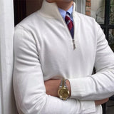Autumn Winter New Half Zipper Sweater Men Long Sleeved Solid Color Pullover Bottom Knitted Shirt Business Casual Versatile Coat