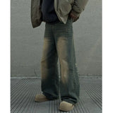 Spring/Autumn American Men and Women Handsome High Street Washed Straight leg Jeans Couple Loose Retro Harajuku Casual Pants