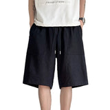 Summer Shorts Men Fashion Black White Casual Shorts Men Japanese Streetwear Loose Ice Silk Shorts Mens Bermuda Shorts M-3XL