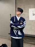 Man Clothes Graphic Jacket Cardigan Knitted Sweaters for Men Coat Maletry Y2k Streetwear Plus Size Tops 90s Vintage Loose Fit X