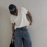 New Fashion Men Luxury Henry Collar T-Shirt Leisure Waffle Check Short Sleeve Tops American Style Lightweight Breathable Tees