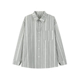 2025 spring New Long sleeved Shirt Men Fashion Social Mens Dress Shirt Korean Loose Casual Striped Shirts Mens Formal Shirt