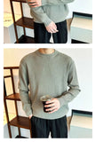 New Korean Retro Men Basic Sweater Luxury Knitted Solid Color O Neck Long Sleeve Pullover Casual Slim Premium Quality Knitwear