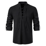 Men's Linen Shirts Casual Long Sleeve Button Loose Autumn Dress Henley Shirts Fashion Man Slim Business Shirts Clothing