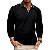 Spring Autumn New Fashion Turn-down Colla Long Sleeve Solid Polo Shirts Men's Clothing Casual Loose Button Korean Simplicity Top