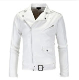 Motorcycle Slim Leather Jacket Men's Leather Jacket British Fashion Men's PU Leather Jacket