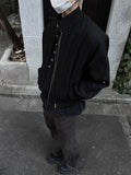 American Retro Multi-button Stand Collar Design Jacket Men Korean Hip Hop Coat High Street Hip-hop Solid Color Classic Jacket