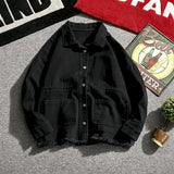 Japanese Cargo Retro Jacket Men 2025 Spring Loose Large Size Army Green Denim Jacket Preppy Trendy High-end Simple Jacket Chic