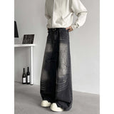 Jeans Men baggy Wide Leg Washed Marble Jeans Vintage Comfort Denim Pant Relaxed Fit Casual Trousers Trend Streetwear Urban Style