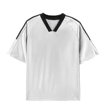 Summer Short Sleeved T-shirt Men Oversized Fashion V-neck T Shirt Men Streetwear Korean Loose Pullover T Shirt Mens Top M-3XL