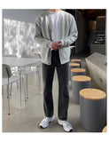 Autumn Fashion Men Luxury Knitted Sweater Coats Trendy Korean Popular V Neck Long Sleeve Cardigan Jacket Casual Stylish Knitwear