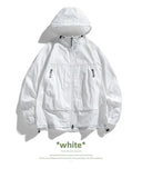 UPF50+Men's Hooded Windbreaker Sunscreen Jacket - Ultra Light Summer Zipper Pocket Elastic Cuffs  Suitable for Outdoor Hiking